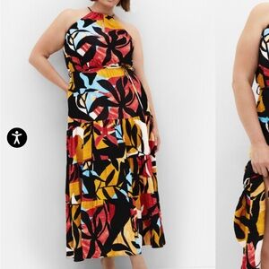 City Chic Colorful Abstract Maxi Dress